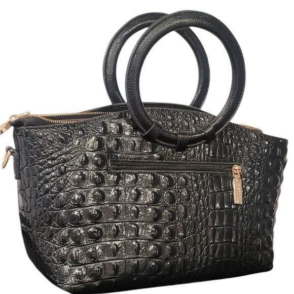 👜🐊 Croc-Embossed Structured Satchel Handbag | New with Strap 🐊👜 - Picture 4 of 16